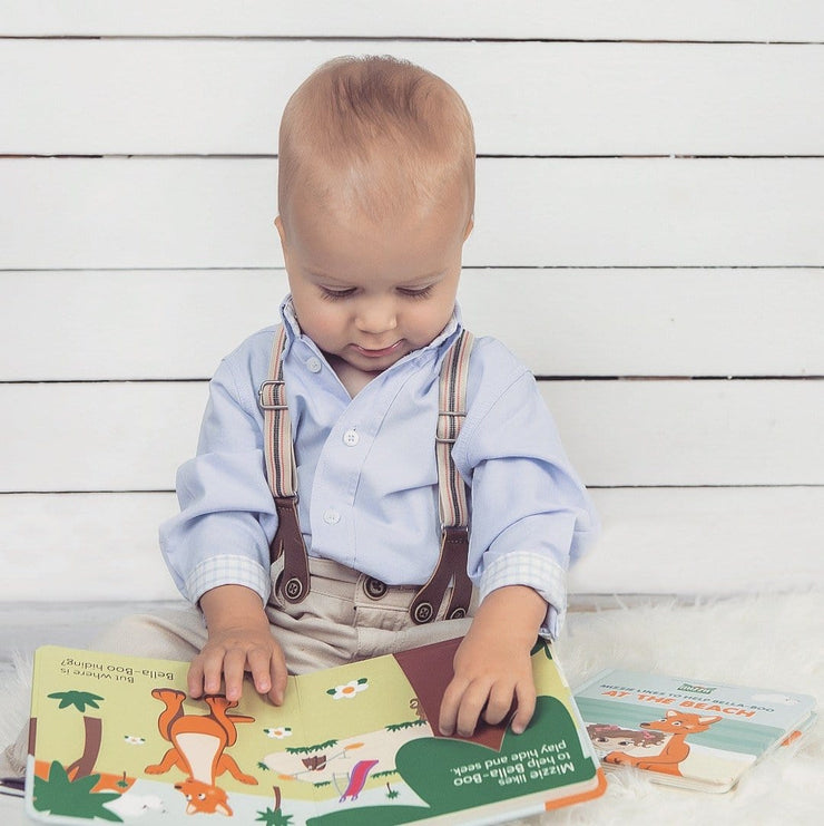 Mizzie The Kangaroo Baby Board Book Educational Toy with baby
