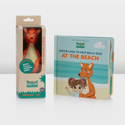 Baby Board Book Gift Set with Mizzie Teething Toy and At the Beach Book