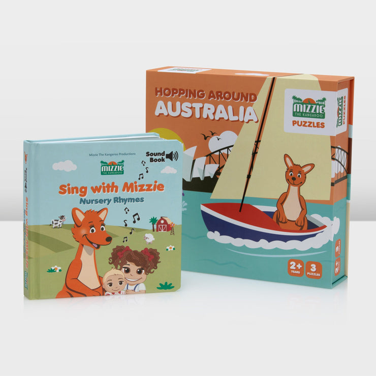Mizzie The Kangaroo Toddler Birthday Gift Set With Puzzle And Sound Book educational toys